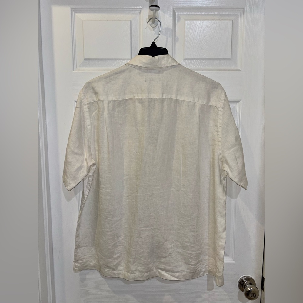 Grant Thomas 100% linen short-sleeve button-down shirt SZ L​​ - Picture 3 of 9